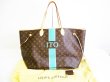 Photo1: LOUIS VUITTON Mon Monogram Brown Leather Tote Bag Neverfull GM #7269