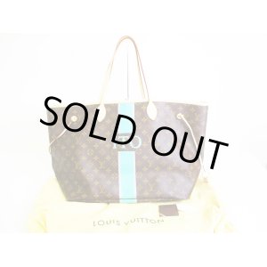 Photo: LOUIS VUITTON Mon Monogram Brown Leather Tote Bag Neverfull GM #7269