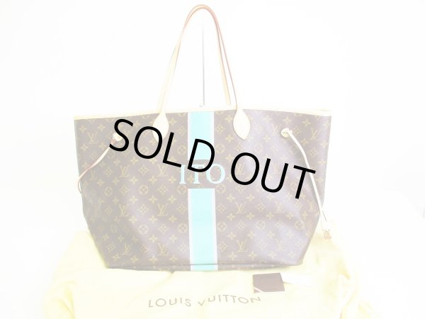 Photo1: LOUIS VUITTON Mon Monogram Brown Leather Tote Bag Neverfull GM #7269