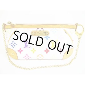 Photo: LOUIS VUITTON Multicolor White Leather Pouch Pochette Mira MM #7271