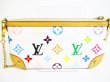 Photo2: LOUIS VUITTON Multicolor White Leather Pouch Pochette Mira MM #7271