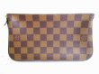 Photo2: LOUIS VUITTON Damier Brown Leather Accessories Pouch Pochette #7272