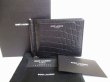 Photo1: Saint Laurent Paris Black Leather Bifold Bill Wallet Purse #7297