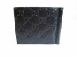 Photo2: GUCCI Guccissima Black Leather Bifold Bill Wallet Purse #7303