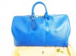 Photo1: LOUIS VUITTON Epi Blue Leather Duffle & Gym Bag Hand Bag Keepall 45 #7308