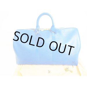 Photo: LOUIS VUITTON Epi Blue Leather Duffle & Gym Bag Hand Bag Keepall 45 #7308