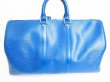 Photo2: LOUIS VUITTON Epi Blue Leather Duffle & Gym Bag Hand Bag Keepall 45 #7308