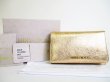 Photo1: Jimmy Choo Gold Patent Leather Bifold Wallet Purse #7334