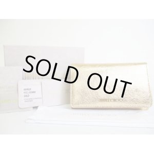 Photo: Jimmy Choo Gold Patent Leather Bifold Wallet Purse #7334