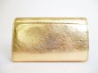 Photo2: Jimmy Choo Gold Patent Leather Bifold Wallet Purse #7334