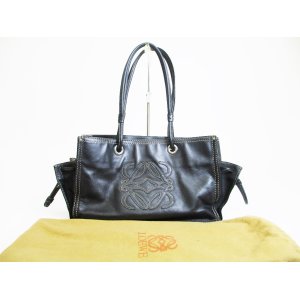 Photo: LOEWE Black Leather Tote Bag Shoppers Bag Shoulder bag Purse #7344