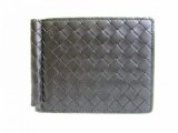 Photo: BOTTEGA VENETA Intrecciato Black & Green Leather Bifold Bill Wallet Purse #7385