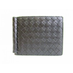 Photo: BOTTEGA VENETA Intrecciato Black & Green Leather Bifold Bill Wallet Purse #7385