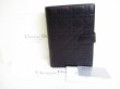 Photo1: Christian Dior Black Leather Document Holders Medium Ring Agenda Cover #7393