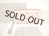 Photo: Jimmy Choo Red Rubber Stars Light Pink Canvas Zip Around Wallet Purse #7402