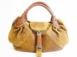 Photo1: FENDI Braided Handle Brown Leather Zucca Spy Bag Hand Bag Purse #7409