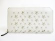 Photo1: Jimmy Choo Silver Metal Stars White Leather Zip Around Wallet Purse #7411