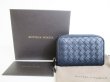 Photo1: BOTTEGA VENETA Intrecciato Navy Blue Leather Round Zip Coin Purse #7451