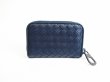 Photo2: BOTTEGA VENETA Intrecciato Navy Blue Leather Round Zip Coin Purse #7451