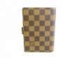 Photo2: LOUIS VUITTON Damier Brown Leather Trunk Document Holders Agenda PM #7502