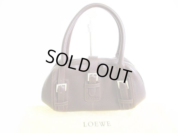 Photo1: LOEWE Brown Calf Leather Hand Bag Shopping Bag Purse #7506