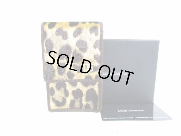 Photo1: DOLCE&GABBANA Animal Print Multicolor Velour Cigarette Case #7584