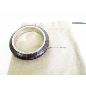 Photo: BOTTEGA BENETA Leather and Silver 925 Bracelet Bangle #7591