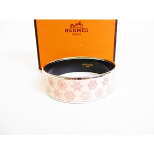 Photo: HERMES Pink Enamel Bangle Bracelet Emaiyu GM #7605