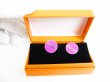 Photo10: HERMES H Motif Silver Plated Pink Cufflinks Cuffs #7607