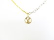 Photo1: LOUIS VUITTON Gold & Silver Stainless Steel Chain Necklace Logo Mania #7612