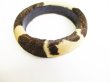 Photo5: BOTTEGA BENETA Brown & Beige Fur Black Leather Bracelet Bangle #7613