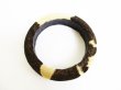 Photo9: BOTTEGA BENETA Brown & Beige Fur Black Leather Bracelet Bangle #7613