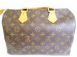 Photo2: LOUIS VUITTON Monogram Brown Leather Hand Bag Purse Speedy 30 #7616