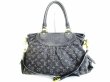 Photo1: LOUIS VUITTON Black Monogram Denim Hand Bag W/strap Neo Cabby MM #7617