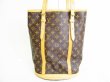 Photo2: LOUIS VUITTON Monogram Brown Leather Tote Bag Bucket GM w/Pouch #7624