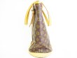 Photo3: LOUIS VUITTON Monogram Brown Leather Tote Bag Bucket GM w/Pouch #7624