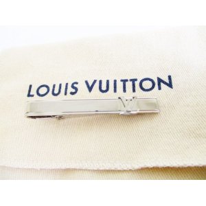 Photo: LOUIS VUITTON Silver Steel LV Motif Necktie Pin #7644