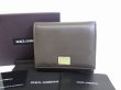 Photo1: DOLCE&GABBANA Dark Brown Leather Trifold Wallet Purse #7691