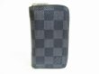 Photo1: LOUIS VUITTON Damier Graphite Leather Zippey Coin Purse #7704