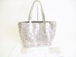 Photo1: Jimmy Choo Metal Stars Silver Leather Tote Bag Purse SOFIA S #7719