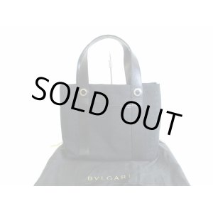 Photo: BVLGARI Black Canvas & Leather Logo Mania Tote Bag #7726