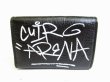 Photo2: BALENCIAGA Graffiti Black Leather Trifold Mini Wallet Purse #7741