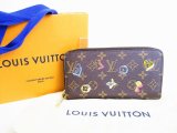 Photo: LOUIS VUITTON Monogram Love Lock Leather Round Zip Zippy Wallet #7763