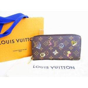 Photo: LOUIS VUITTON Monogram Love Lock Leather Round Zip Zippy Wallet #7763