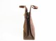 Photo4: HERMES Brown Canvas Her Line Hand Bag Tot Bag MM Purse #7764