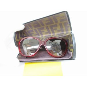 Photo: FENDI Brown Lens Red Plastic Frame Zucca Sunglasses Eye Wear #7769