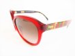 Photo3: FENDI Brown Lens Red Plastic Frame Zucca Sunglasses Eye Wear #7769