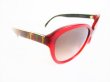 Photo4: FENDI Brown Lens Red Plastic Frame Zucca Sunglasses Eye Wear #7769