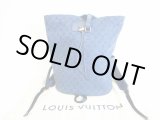 Photo: LOUIS VUITTON Blue Monogram Denim Chalk Backpack Purse #7781