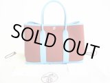 Photo: HERMES Toile Canvas Togo Leather Hand Bag Purse Garden Party TPM #7782